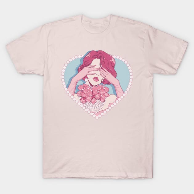 The beautiful manga girl and vintage vibe T-Shirt by AnGo